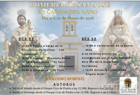 Cañada del Gamo celebra este fin de semana su tradicional Romería de San José con música, misa y actividades para todos los públicos